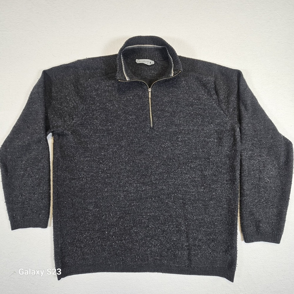 Smartwool Merino 1/4 Zip Pullover Mens Large Black Thermal Base Layer L